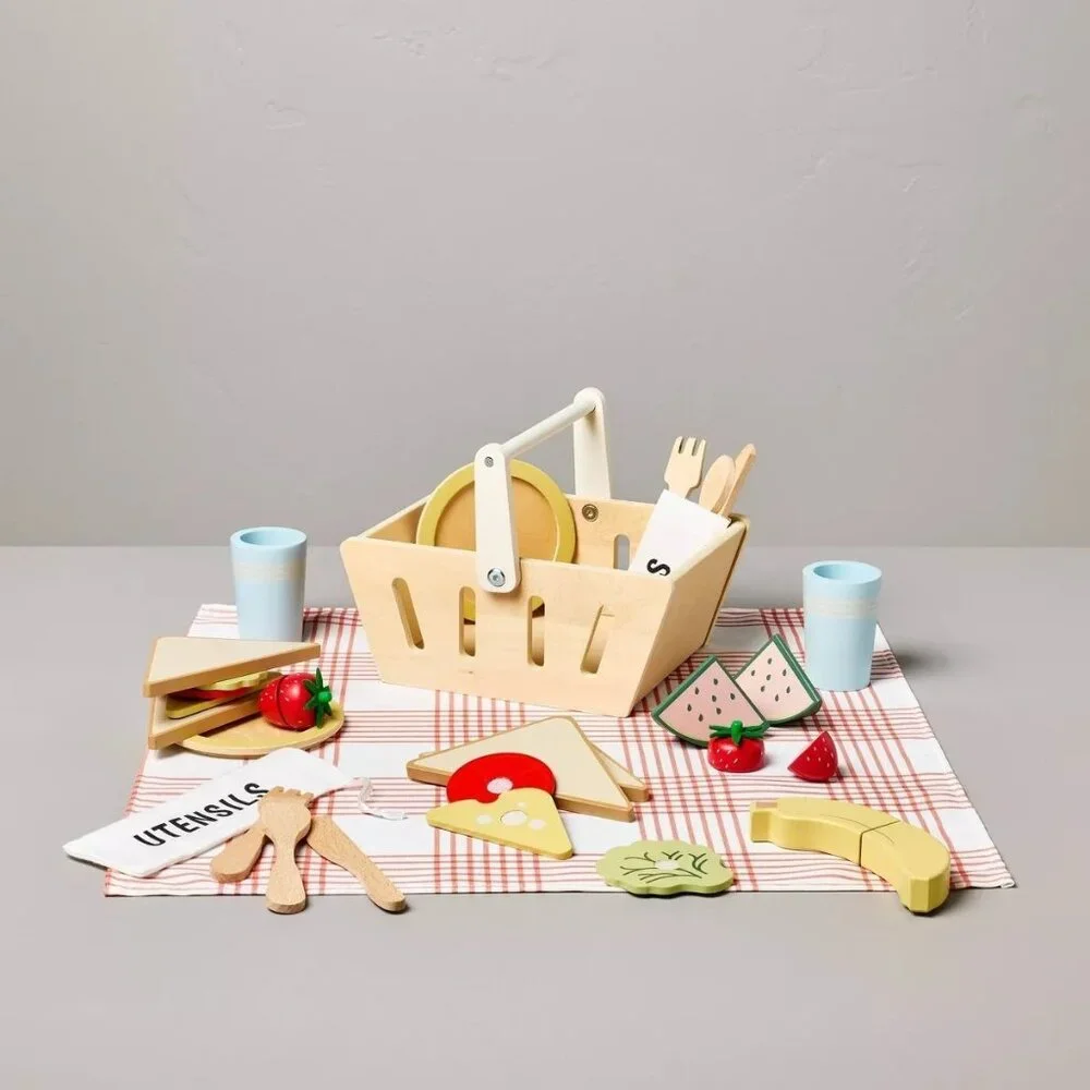 32pc Wooden Toy‎ Picnic Basket Playset – Hearth Hand Magnolia – Target Kids